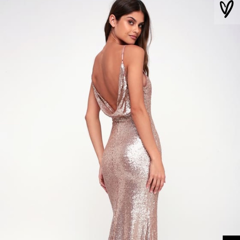 Chic Celebration Champagne Sequin Maxi Dress